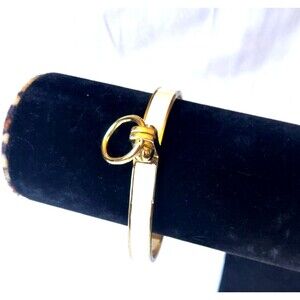 A.L.C. Andrea Lieberman Gold Tone White Enamel Handcuff Bracelet MSRP $360